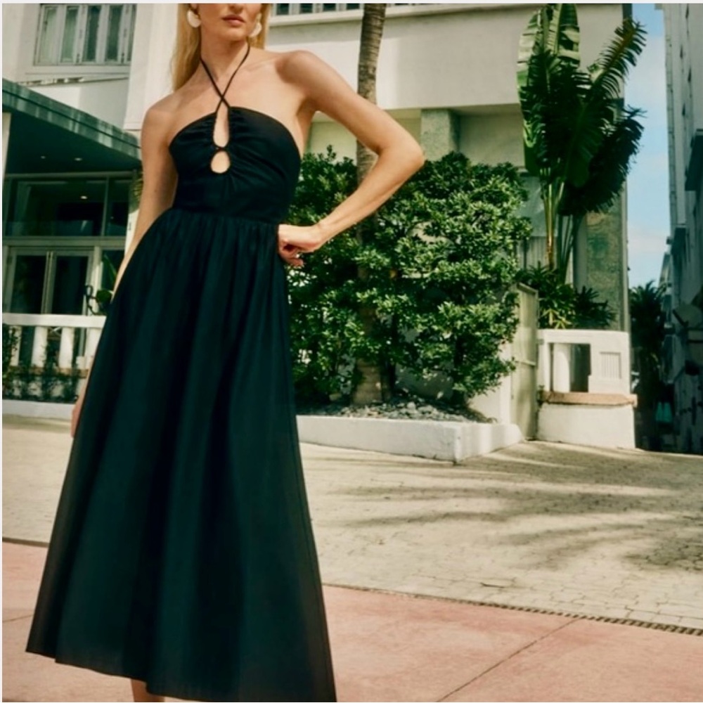 Reformation Stassie Dress - Size 0 - Black